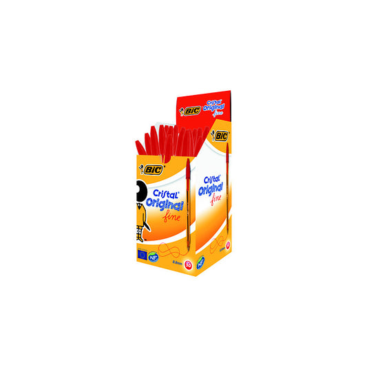 Stylo Bic cristal original rouge 50 pcs le paquet