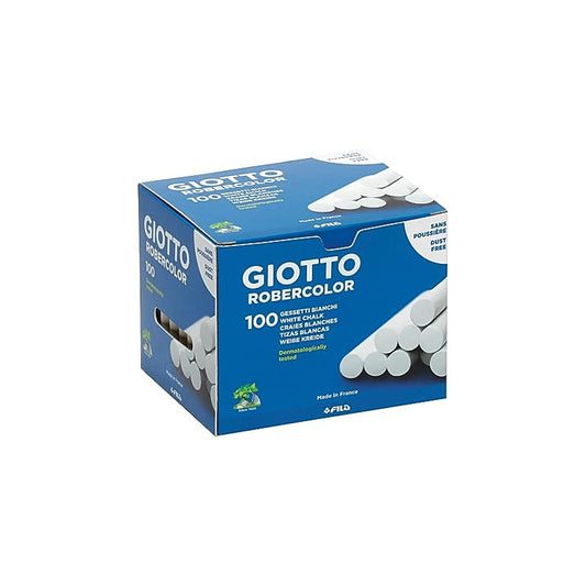 Giotto Robercolor craie blanche, paquet de 100 craies rondes