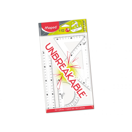 Maped - Règles scolaires Study Unbreakable - Maxi kit de 4 pièces