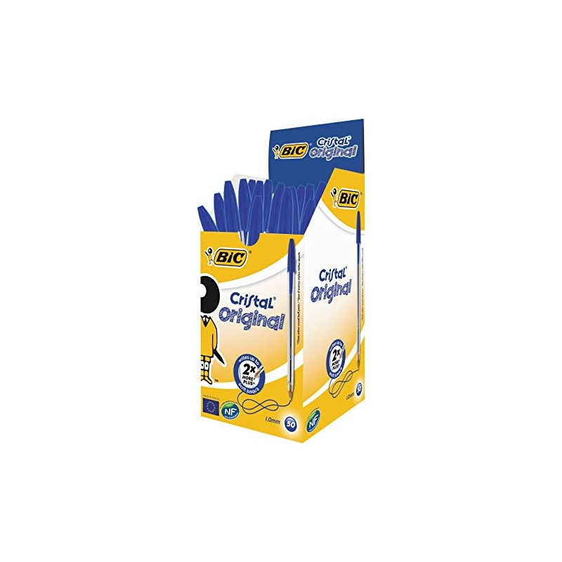 Stylo Bic cristal original bleu  50 pcs le paquet